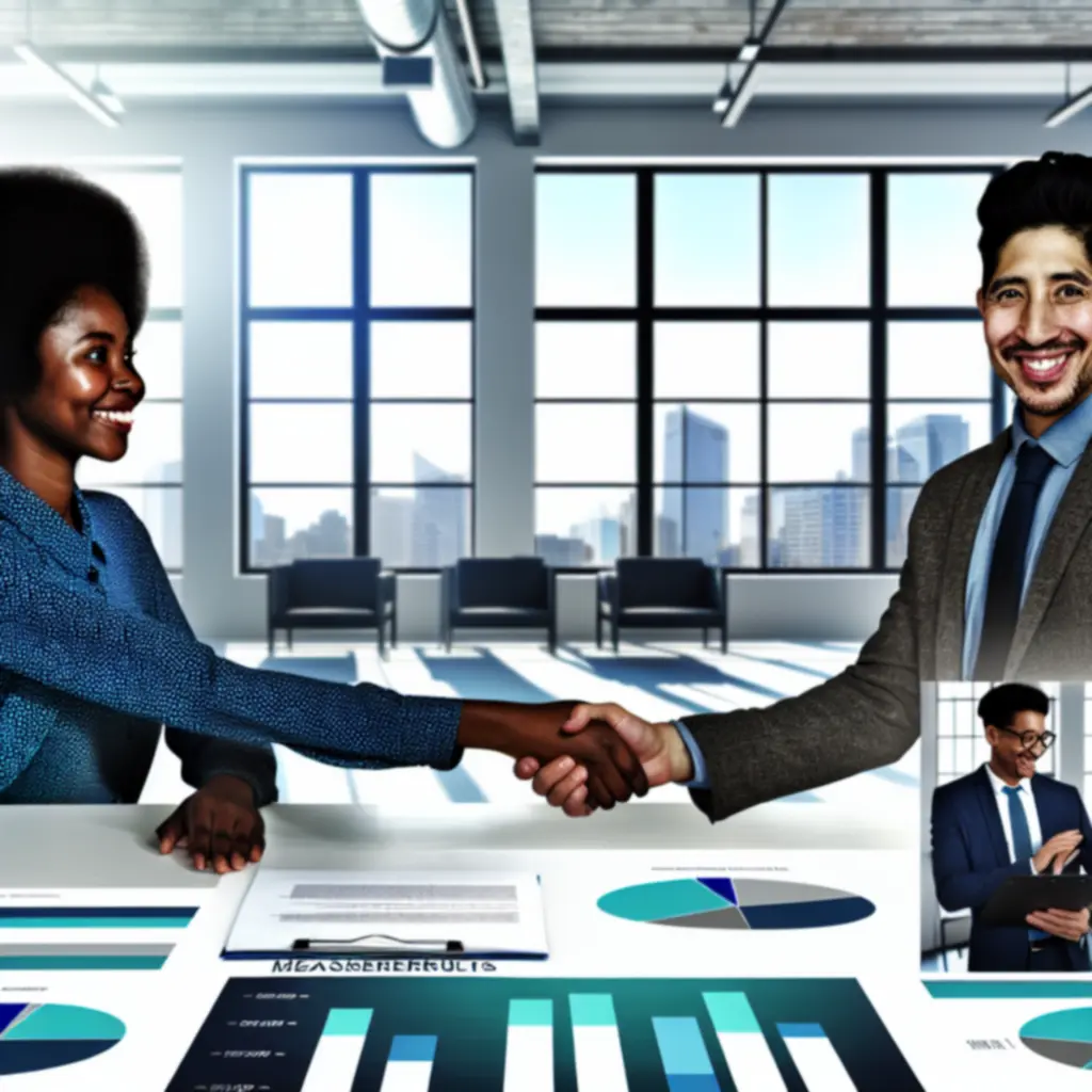 Zadowoleni klienci omawiający wyniki optymalizacji z konsultantem