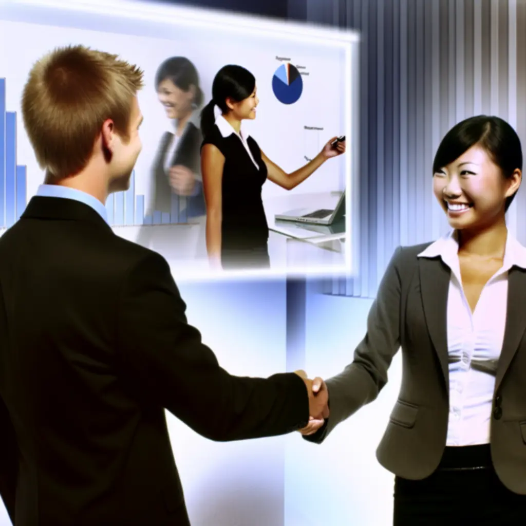 Przedsiębiorca analizujący wzrost wyników biznesowych