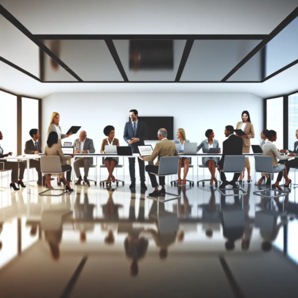 Zespół konsultantów cyfrowych podczas sesji planowania z klientem biznesowym