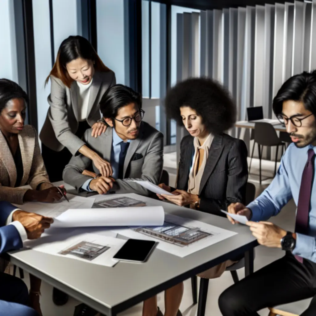 Zespół ekspertów LocalBizSolutionsPL współpracujący przy biurku nad dokumentami i laptopami.