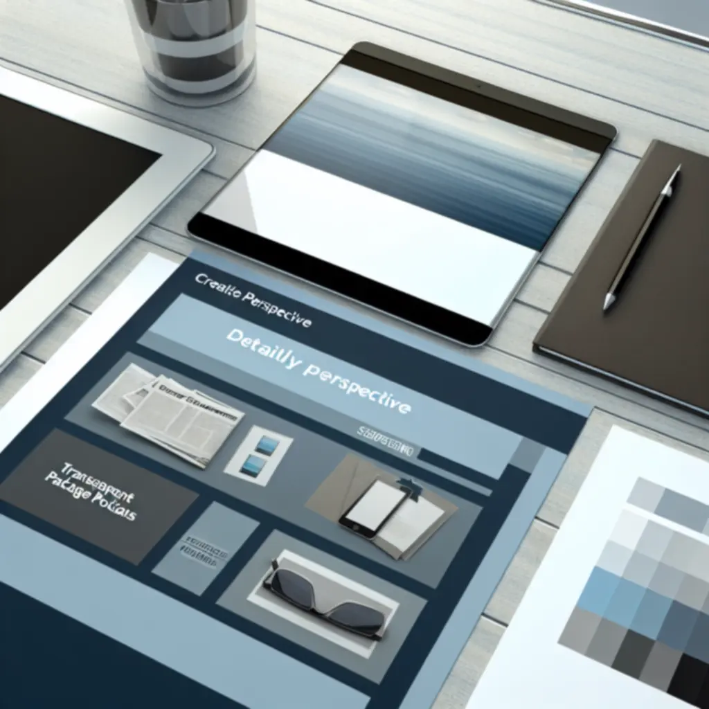 Biurko z materiałami prezentującymi pakiety usług i cennik